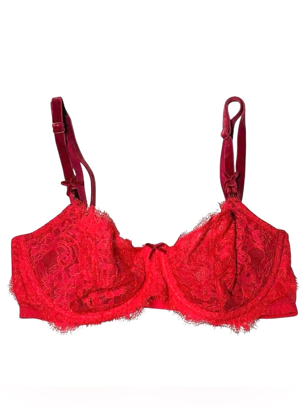 32D Victoria’s Secret Dream Angels Without Padding Red Lace Bra 32D